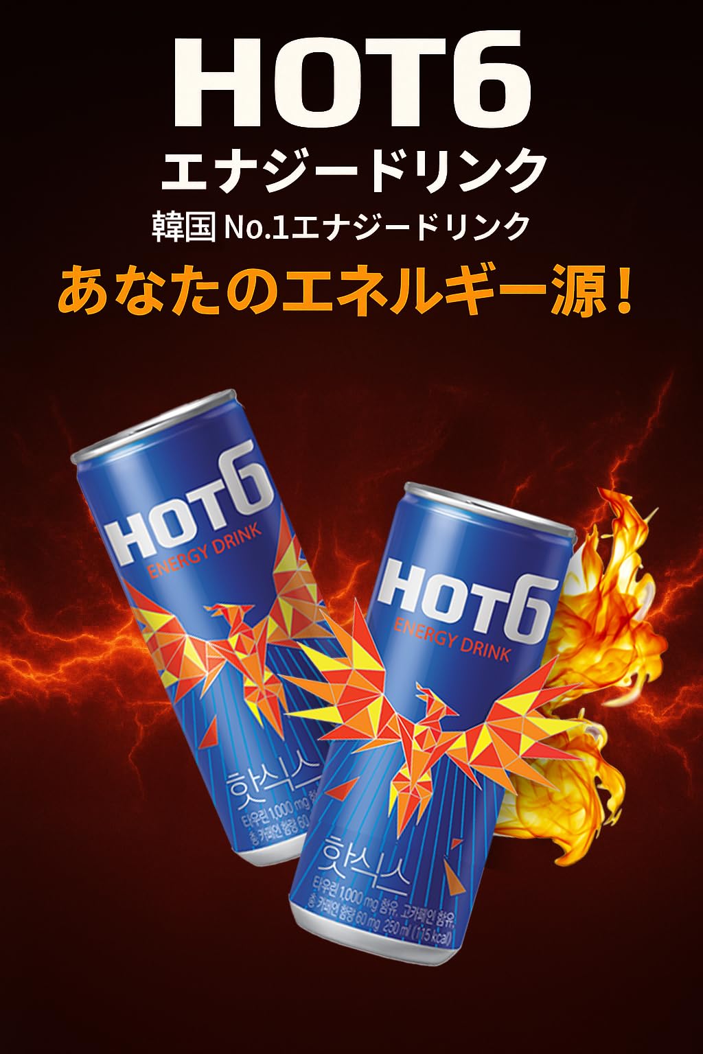 Amazon.co.jp: 【ロッテ】 HOT6 エナジードリンク 250ml、24缶